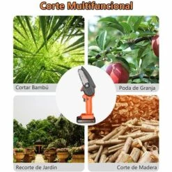 GRID COOL Tronçonneuse Mini 4 Pouces Tronçonneuse Rechargeable Petit Portatif Logging Jardin Jardinage Scie Électrique Standard Européen 4 Pouces Scie Un Électrique (Rouge) -Tronçonneuse et accessoire Soldes 2022 58349401 5