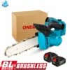 ONEVAN Tronçonneuse à Batterie 10” 18V - Scie à Chaîne Tronçonneuse électrique Sans Fil Brushless Moteur - Convient Pour Makita 18V Batterie - Avec 2*batterie