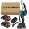 JMAX Tronçonneuse à Batterie Sans Fil De 6 Pouces Et 2*batteries 88VF Portable Scie Électrique Jardin Logging