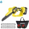 Tronçonneuse à Batterie 8" Scie à Chaîne électroportative Sans Fil ONEVAN, Mini Tronçonneuse électrique Convient Pour Makita 18V Batterie, Jaune - Avec 1*sac+2*batterie 1 Tronçonneuse à Batterie 8" Scie à Chaîne électroportative Sans Fil ONEVAN, Mini Tronçonneuse électrique Convient Pour Makita 18V Batterie, Jaune - Avec 1*sac+2*batterie -Tronçonneuse et accessoire Soldes 2022 59038935 1