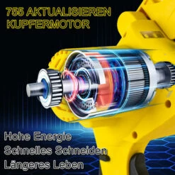 Tronçonneuse à Batterie 8" Scie à Chaîne électroportative Sans Fil ONEVAN, Mini Tronçonneuse électrique Convient Pour Makita 18V Batterie, Jaune - Avec 1*sac+2*batterie -Tronçonneuse et accessoire Soldes 2022 59038935 4