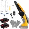 JOORRT Mini Tronçonneuse A Batterie 6 Pouces Mini Tronçonneuses Électriques Sans Fil Avec Chargeur Et 2 Batteries Pour La Coupe Du Bois Et La Taille Des Branches D'arbre