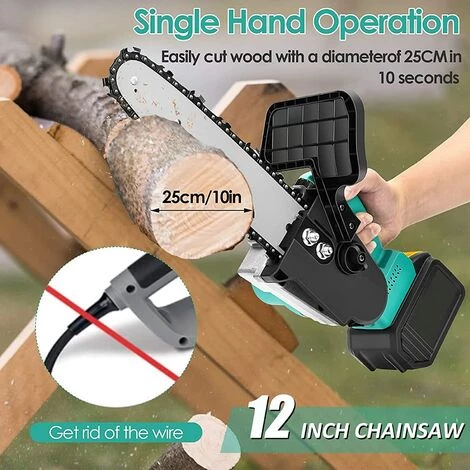 JOORRT Tronconneuse A Batterie 12 Pouces 21V 5Ah Tronçonneuse Electrique Sans Fil Tronçonneuse Portative à Une Main Avec 2 Batterie Et Chargeur Pour Le Jardinage Coupes à Bois Elagueurs 5 JOORRT Tronconneuse A Batterie 12 Pouces 21V 5Ah Tronçonneuse Electrique Sans Fil Tronçonneuse Portative à Une Main Avec 2 Batterie Et Chargeur Pour Le Jardinage Coupes à Bois Elagueurs – Image 3