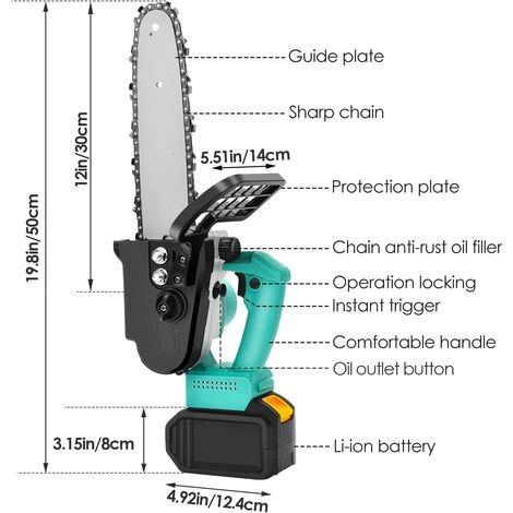 JOORRT Tronconneuse A Batterie 12 Pouces 21V 5Ah Tronçonneuse Electrique Sans Fil Tronçonneuse Portative à Une Main Avec 2 Batterie Et Chargeur Pour Le Jardinage Coupes à Bois Elagueurs 6 JOORRT Tronconneuse A Batterie 12 Pouces 21V 5Ah Tronçonneuse Electrique Sans Fil Tronçonneuse Portative à Une Main Avec 2 Batterie Et Chargeur Pour Le Jardinage Coupes à Bois Elagueurs – Image 4