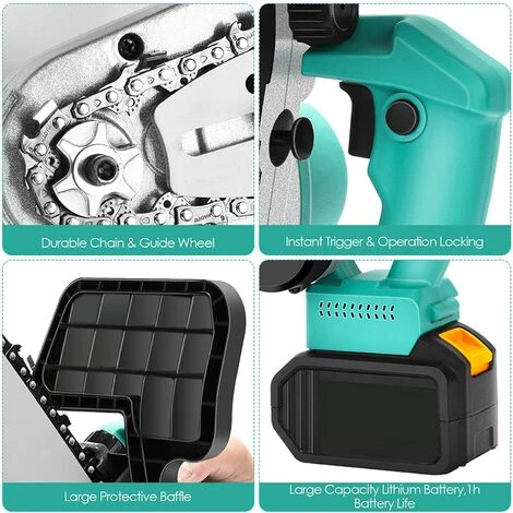 JOORRT Tronconneuse A Batterie 12 Pouces 21V 5Ah Tronçonneuse Electrique Sans Fil Tronçonneuse Portative à Une Main Avec 2 Batterie Et Chargeur Pour Le Jardinage Coupes à Bois Elagueurs 7 JOORRT Tronconneuse A Batterie 12 Pouces 21V 5Ah Tronçonneuse Electrique Sans Fil Tronçonneuse Portative à Une Main Avec 2 Batterie Et Chargeur Pour Le Jardinage Coupes à Bois Elagueurs – Image 5