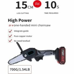 JOORRT Mini Tronconneuse Electrique A Batterie 1500mAh Rechargeable Sans Fil Avec Chargeur Mini Tronçonneuse Sans Fil De 4 Pouces 21V Puissant 6m/s 2 Batterie 2 Chaîne 2 Guidage -Tronçonneuse et accessoire Soldes 2022 59171138 2