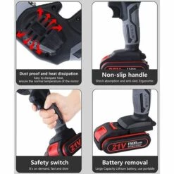 JOORRT Mini Tronconneuse Electrique A Batterie 1500mAh Rechargeable Sans Fil Avec Chargeur Mini Tronçonneuse Sans Fil De 4 Pouces 21V Puissant 6m/s 2 Batterie 2 Chaîne 2 Guidage -Tronçonneuse et accessoire Soldes 2022 59171138 5