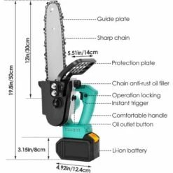 JOORRT Tronconneuse A Batterie 12 Pouces 21V 5Ah Tronçonneuse Electrique Sans Fil Tronçonneuse Portative à Une Main Avec 2 Batterie Et Chargeur Pour Le Jardinage Coupes à Bois Elagueurs 10 JOORRT Tronconneuse A Batterie 12 Pouces 21V 5Ah Tronçonneuse Electrique Sans Fil Tronçonneuse Portative à Une Main Avec 2 Batterie Et Chargeur Pour Le Jardinage Coupes à Bois Elagueurs -Tronçonneuse et accessoire Soldes 2022 59171224 4