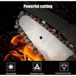 AOUGO 2 PiÈCes 4 Pouces Mini Tronçonneuse ÉLectrique Sans Fil Chaîne De Scie À Chaîne Pour La Coupe Du Bois Branches D'arbres ÉLagage Cour Jardinage -Tronçonneuse et accessoire Soldes 2022 59300674 3