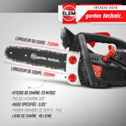 ELEM GARDEN TECHNIC Elagueuse Thermique 25cc - Guide 25cm - Elem Garden -Tronçonneuse et accessoire Soldes 2022 59382107 3