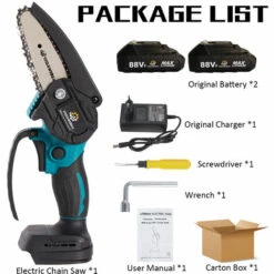 JMAX 88VF Tronçonneuse Sans Fil De 4 Pouces Et 2*batteries, Mini Tronconneuse à Batterie Rechargeable -Tronçonneuse et accessoire Soldes 2022 59476425 5