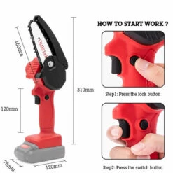 LIFCAUSAL Tronçonneuse Sans Fil Rechargeable Portable Pour L'élagage Des Arbres De Coupe De Bois (noir-sans Batterie) -Tronçonneuse et accessoire Soldes 2022 59796815 5