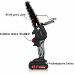 JMAX 88V Scie à Chaîne électroportative 3000W Mini Tronçonneuse à Batterie - 6 Pouces Sans Fil - Avec 2 Batteries 10 JMAX 88V Scie à Chaîne électroportative 3000W Mini Tronçonneuse à Batterie - 6 Pouces Sans Fil - Avec 2 Batteries -Tronçonneuse et accessoire Soldes 2022 59824301 4