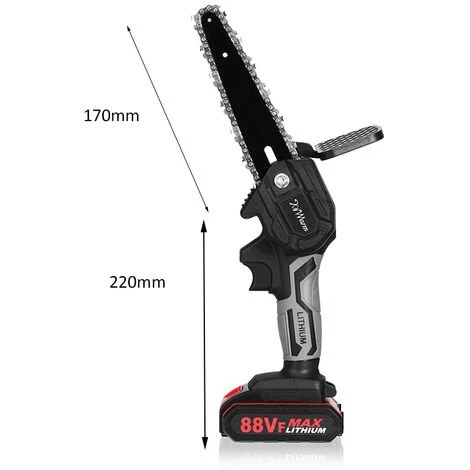 JMAX 88V Scie à Chaîne électroportative 3000W Mini Tronçonneuse à Batterie - 6 Pouces Sans Fil - Avec 2 Batteries 7 JMAX 88V Scie à Chaîne électroportative 3000W Mini Tronçonneuse à Batterie - 6 Pouces Sans Fil - Avec 2 Batteries – Image 5