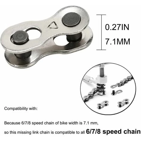 STARLIGHT Maillon De Chaîne De Vélo 8 Vitesses Maillon De Chaîne De Vélo Maillon Manquant Maillon De Chaîne De Vélo 5 Paires Réutilisable En Acier Argenté Connecteur De Chaîne De Vélo Accessoire De Vélo Pour Chaîne 6, 7, 8 Vitesses, Argent,STAR.L 5 STARLIGHT Maillon De Chaîne De Vélo 8 Vitesses Maillon De Chaîne De Vélo Maillon Manquant Maillon De Chaîne De Vélo 5 Paires Réutilisable En Acier Argenté Connecteur De Chaîne De Vélo Accessoire De Vélo Pour Chaîne 6, 7, 8 Vitesses, Argent,STAR.L – Image 3