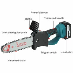 JMAX Tronçonneuse à Batterie Scie à Chaine Sans Fil électrique 1500W 288VF 22900mah Avec 2x Batterie -Tronçonneuse et accessoire Soldes 2022 60284964 4