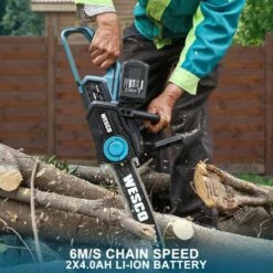 WESCOTOOLS 36V Tronçonneuse Sans Fil - 2 X 18V 4,0 Ah Batteries Et Chargeur - WESCO WS8303 -Tronçonneuse et accessoire Soldes 2022 60357735 3