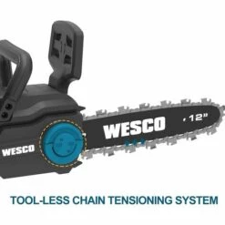 WESCOTOOLS 36V Tronçonneuse Sans Fil - 2 X 18V 4,0 Ah Batteries Et Chargeur - WESCO WS8303 -Tronçonneuse et accessoire Soldes 2022 60357735 4