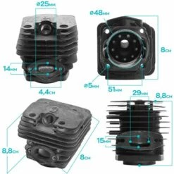 Boudech Ensemble Thermique Pour Tronçonneuse 62Cc - Cylindre Complet + Piston De Remplacement Pour Les Moteurs 2 Temps 62Cc -Tronçonneuse et accessoire Soldes 2022 63683268 4