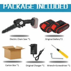 AUGIENB Scie à Chaine Tron?onneuse à Batterie à Batterie élagueuse Sans Fil VIOLEWORKS 18V 6" 2 Batteries Noir -Tronçonneuse et accessoire Soldes 2022 63728887 3