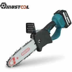 AUGIENB Scie à Chaine Tron?onneuse à Batterie à Batterie élagueuse Sans Fil MUSTOOL 8" 18V Scie à Chaine Scie à Buche électrique 1 Batterie