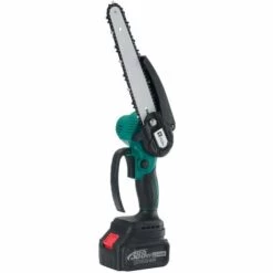 AUGIENB Scie à Chaine Tron?onneuse à Batterie à Batterie élagueuse Sans Fil Wolike 8" 18V 10000RPM Scie à Chaine Scie à Buche électrique 2 Batteries