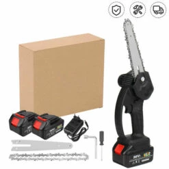 AUGIENB Scie à Chaine Tron?onneuse à Batterie à Batterie élagueuse Sans Fil Brushless 6" 21V 2 Batteries -Tronçonneuse et accessoire Soldes 2022 63729284 5