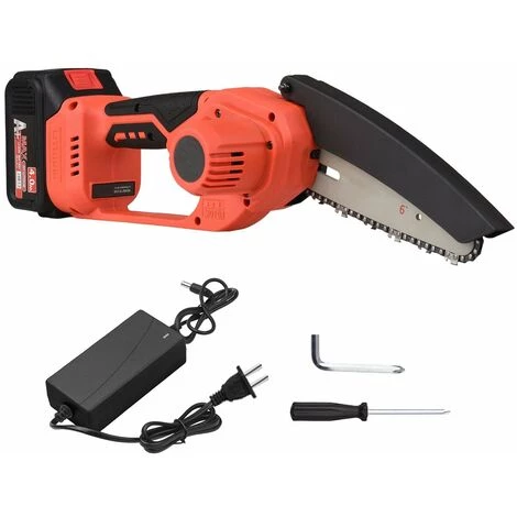 LIFCAUSAL Mini Tronçonneuse Sans Fil 21 V Sans Fil 15,2 Cm Scie à Chaîne électrique Portable 4,0 Ah Batterie Rechargeable Chargeur Rapide Alimenté Branche D'arbre Sécateur Sécateur Outil De Jardin Pour Tailler Les Arbres (6 Pouces 1 Batterie) 3 LIFCAUSAL Mini Tronçonneuse Sans Fil 21 V Sans Fil 15,2 Cm Scie à Chaîne électrique Portable 4,0 Ah Batterie Rechargeable Chargeur Rapide Alimenté Branche D'arbre Sécateur Sécateur Outil De Jardin Pour Tailler Les Arbres (6 Pouces 1 Batterie)