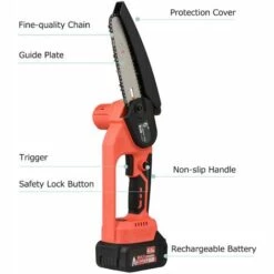 LIFCAUSAL Mini Tronçonneuse Sans Fil 21 V Sans Fil 15,2 Cm Scie à Chaîne électrique Portable 4,0 Ah Batterie Rechargeable Chargeur Rapide Alimenté Branche D'arbre Sécateur Sécateur Outil De Jardin Pour Tailler Les Arbres (6 Pouces 1 Batterie) 10 LIFCAUSAL Mini Tronçonneuse Sans Fil 21 V Sans Fil 15,2 Cm Scie à Chaîne électrique Portable 4,0 Ah Batterie Rechargeable Chargeur Rapide Alimenté Branche D'arbre Sécateur Sécateur Outil De Jardin Pour Tailler Les Arbres (6 Pouces 1 Batterie) -Tronçonneuse et accessoire Soldes 2022 63746197 4