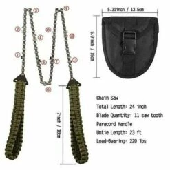 FOZIY Portatif Tronçonneuse Scie à Main Avec Poignées De Corde Parachute Multifonction Trousse En Nylon, Câble Scie Pour La Survie Gear, Le Camping, La Chasse.，Fonepro -Tronçonneuse et accessoire Soldes 2022 63840516 4
