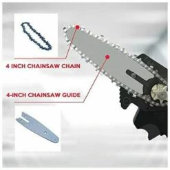 GroupM 4 Pièces (chaîne De 1 2*4 Pouces + Plaque De Guidage De 1 2*4 Pouces) Mini Scie à Chaîne électrique De 4 Pouces Accessoires De Lame De Scie De Jardin -Tronçonneuse et accessoire Soldes 2022 63892866 5