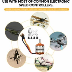 LIFCAUSAL Moteur Brushless Outrunner Haute Performance Pour Bricolage Modèle Avion RC Voiture Mini Multicopter Hélicoptère Quadrirotor (D2836-6 1500KV) -Tronçonneuse et accessoire Soldes 2022 63978185 4