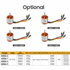LIFCAUSAL Moteur Brushless Outrunner Haute Performance Pour Bricolage Modèle Avion RC Voiture Mini Multicopter Hélicoptère Quadrirotor (D2836-6 1500KV) -Tronçonneuse et accessoire Soldes 2022 63978185 5