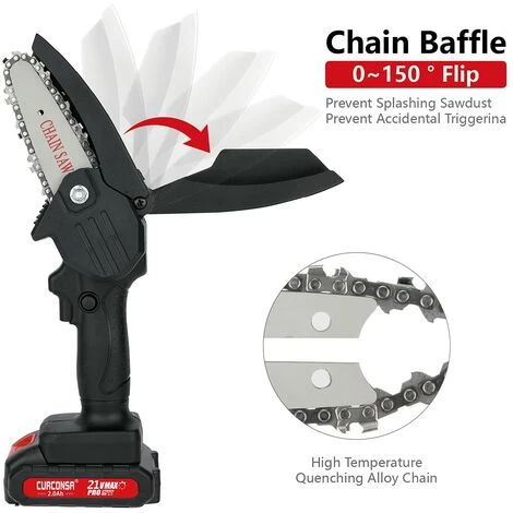 Mini Tronçonneuse A Batterie, CURCONSA Mini Tronçonneuse De 4 Pouces, Petite Tronconneuse Electrique Avec Batterie 2Ah, Chargeur Pour Coupe De Bois, Agriculture, Jardin Et Cour 4 Mini Tronçonneuse A Batterie, CURCONSA Mini Tronçonneuse De 4 Pouces, Petite Tronconneuse Electrique Avec Batterie 2Ah, Chargeur Pour Coupe De Bois, Agriculture, Jardin Et Cour – Image 2