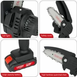 Mini Tronçonneuse A Batterie, CURCONSA Mini Tronçonneuse De 4 Pouces, Petite Tronconneuse Electrique Avec Batterie 2Ah, Chargeur Pour Coupe De Bois, Agriculture, Jardin Et Cour 9 Mini Tronçonneuse A Batterie, CURCONSA Mini Tronçonneuse De 4 Pouces, Petite Tronconneuse Electrique Avec Batterie 2Ah, Chargeur Pour Coupe De Bois, Agriculture, Jardin Et Cour -Tronçonneuse et accessoire Soldes 2022 64532048 3