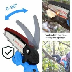 DAY PLUS Scie à Chaîne Sans Fil 21 V, Tronçonneuse électrique à Piles De 10,2 Cm Avec Deux Batteries Lithium-ion De 1,5 Ah Et Un Chargeur, Mini Tronçonneuse Portable Légère à Commande à Une Main Pour Couper Des Branches D'arbres -Tronçonneuse et accessoire Soldes 2022 64567635 3