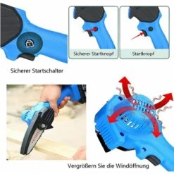 DAY PLUS Scie à Chaîne Sans Fil 21 V, Tronçonneuse électrique à Piles De 10,2 Cm Avec Deux Batteries Lithium-ion De 1,5 Ah Et Un Chargeur, Mini Tronçonneuse Portable Légère à Commande à Une Main Pour Couper Des Branches D'arbres -Tronçonneuse et accessoire Soldes 2022 64567635 5