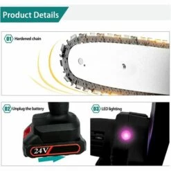 THSINDE Mini Tronconneuse A Batterie,avec 1 Piles Et 2 Chaînes,4 Pouces, Tronçonneuse Rechargeable Portative Pour La Coupe De Branche Arbre De Gardin 10 THSINDE Mini Tronconneuse A Batterie,avec 1 Piles Et 2 Chaînes,4 Pouces, Tronçonneuse Rechargeable Portative Pour La Coupe De Branche Arbre De Gardin -Tronçonneuse et accessoire Soldes 2022 64857302 4