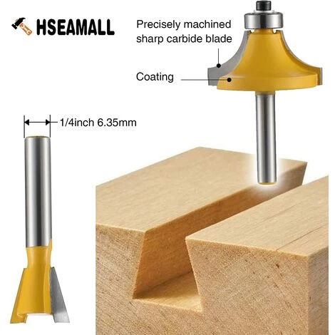 QERSTA 12PCS Trépan De Tronçonnage Incliné En Carbure De Tungstène De 6,35 Mm 1/4 Po Avec Une Clé 5 QERSTA 12PCS Trépan De Tronçonnage Incliné En Carbure De Tungstène De 6,35 Mm 1/4 Po Avec Une Clé – Image 3