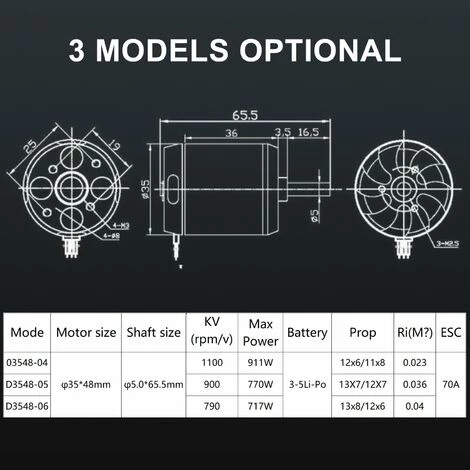 LIFCAUSAL D3548 Out Runner Moteur Brushless Pour Drone Avion à Voilure Fixe RC Jouet RC Moteur Électrique 1100KV 7 LIFCAUSAL D3548 Out Runner Moteur Brushless Pour Drone Avion à Voilure Fixe RC Jouet RC Moteur Électrique 1100KV – Image 5