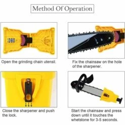CESIèCLEFOU Aiguiseur De Dents Pour Tronçonneuse,Aiguiseur Automatique(1Pcs), Pierre à Aiguiser Remplaçable(3 Pcs), Ajustement Barre De Guidage Lefou -Tronçonneuse et accessoire Soldes 2022 65642119 3