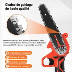 Magicfox Tronçonneuse électrique Sans Fil Rechargeable 4.0Ah, Avec 2 Chaînes 6 Pouces Et 2 Batteries Pour Couper Branches Et Bois -Tronçonneuse et accessoire Soldes 2022 65747138 2