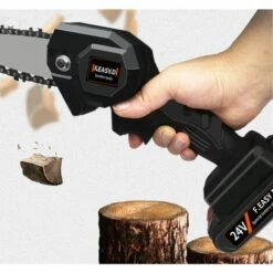 LUCKY-88 Tronçonneuse électrique Rechargeable Domestique Petite Tronçonneuse à Main Noir Norme Européenne 4 Pouces 550W Tronçonneuse électrique Une Charge Et Une Charge -Tronçonneuse et accessoire Soldes 2022 65802386 4
