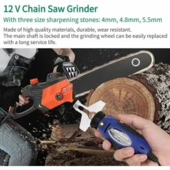 OSQI Mini Affûteuse De Scie à Chaîne, DC 12V 55W Système De Affûtage De Machine De Meulage De Scie à Chaîne électrique Avec Trois Tailles De Meules -Tronçonneuse et accessoire Soldes 2022 65989187 5