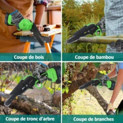 MAGICFOX Tronçonneuse Sans Fil De 6 Pouces Avec Boîte De Rangement, 2 Chaînes Et 2 Batteries, Pour Jardinage,Elagueurs, Coupes à Bois -Tronçonneuse et accessoire Soldes 2022 66891805 3