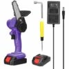 TANCYCO Scies D'élagage électriques à Batterie Au Lithium Rechargeable 21 V 4 Pouces Petit Moteur De Brosse De Tronçonneuse à Fendre Le Bois Outil électrique à Une Main Pour Le Travail Du Bois (Violet) -Tronçonneuse et accessoire Soldes 2022 67144849 1