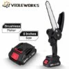 Fantablau VIOLEWORKS 8 "18V 10000 Tr/min Sans Fil Sans Brosse Sécateur Batterie Tron?onneuse Tron?onneuse électrique Scie à B?ches 1 Batteries