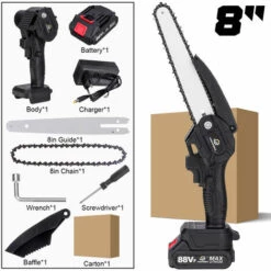 Fantablau VIOLEWORKS 8 "18V 10000 Tr/min Sans Fil Sans Brosse Sécateur Batterie Tron?onneuse Tron?onneuse électrique Scie à B?ches 1 Batteries -Tronçonneuse et accessoire Soldes 2022 67287605 2