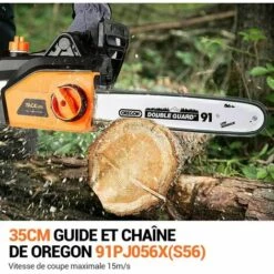 TODOT Tronçonneuse Électrique 1800W Puissante Avec Guide OREGON De 35 Cm, Moteur 230V, Technologie ControlCut, Tronçonneuse Filaire Silencieuse & Légère - GSC1800 -Tronçonneuse et accessoire Soldes 2022 67579391 3