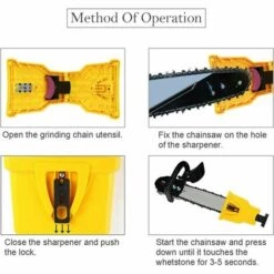 QERSTA Affuteuse De Chaine Pour Tronconneuse, Chaîne De Désherbeur, Avec 4 Pièces Pierre à Aiguiser Remplaçable (Vert) -Tronçonneuse et accessoire Soldes 2022 67646562 4